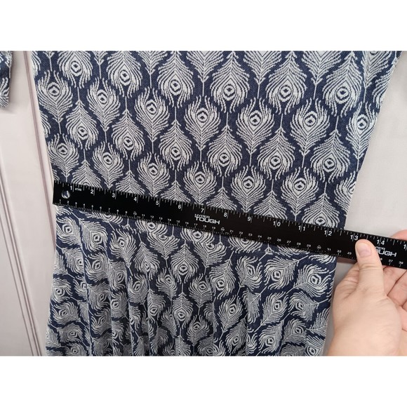 LuLaRoe Dress Size S Drop Waist Fit & Large Flare Skirt 3/4 Sleeves Peacock EUC - Picture 10 of 16